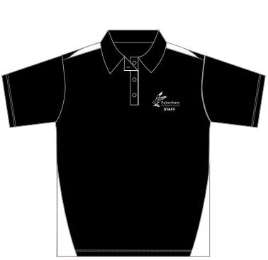 Staff Polo Unisex Fit 80/20 Poly Cotton- Black/White