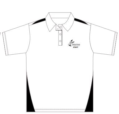 Staff Polo Female Fit 80/20 Poly Cotton- White/Black