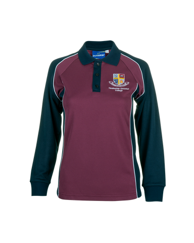 Heatherton Christian College Long Sleeve Sports Polo - Primary - Unisex Fit
